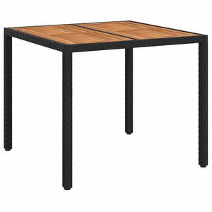 vidaXL Havem&oslash;bel Bord Sort 90 x 90 x 75 cm polyrattan