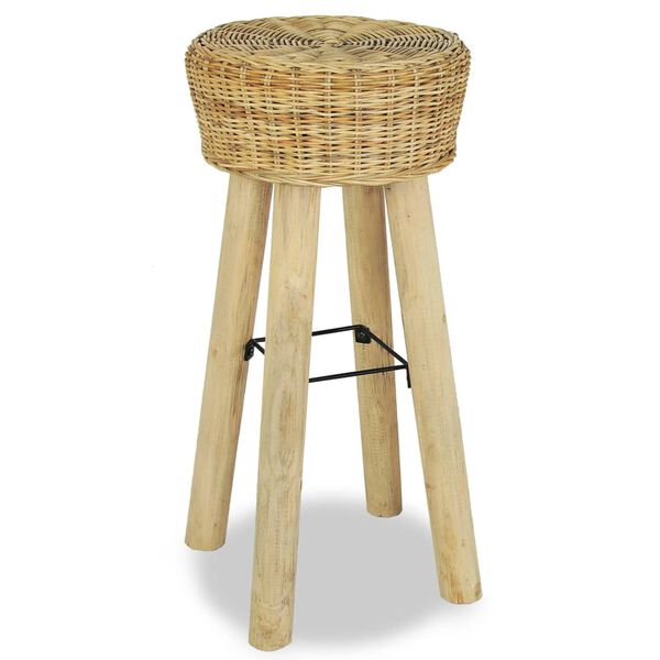 vidaXL barstole 2 stk. naturligt rattan