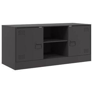 vidaXL tv-bord 99x39x44 cm st&aring;l sort