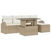 vidaXL Havesofa S&aelig;t 6 stk. Beige Poly rattan