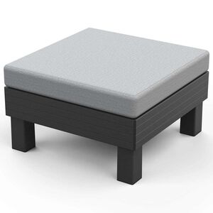 Keter Garden Elements Enkelt Hocker Grafit med Lysegr&aring; Pude