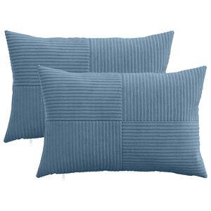 vidaXL Pudebetr&aelig;k 2 pcs ALMELO Bl&aring; 30 x 50 cm cordfl&oslash;jl