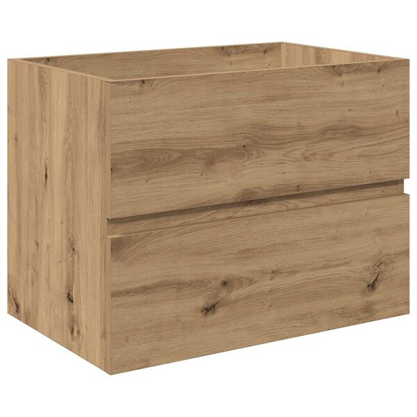 vidaXL Vaskeskab med indbygget vask og vandhane H&aring;ndv&aelig;rks eg