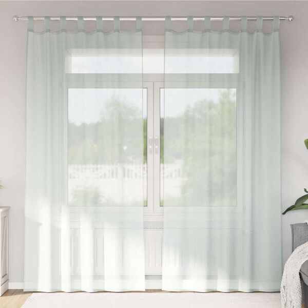 vidaXL voile-gardiner med løkker 2 stk. 140x245 cm lysegrå