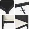 vidaXL Have Spisebordss&aelig;t med pude 9 pcs Sort polyrattan