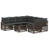 vidaXL Havesofa S&aelig;t 9 stk. Gr&aring; og M&oslash;rkegr&aring; polyrattan