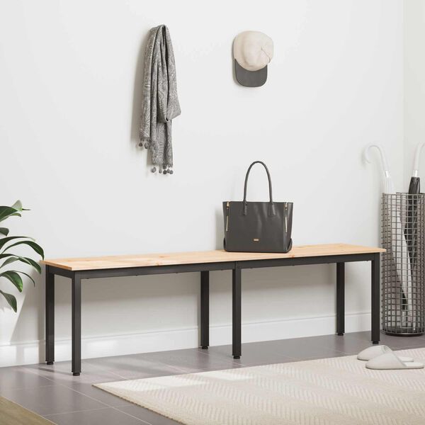 vidaXL b&aelig;nk Naturfarvet 160 x 35 x 45 cm Massiv fyrretr&aelig;