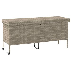 vidaXL opbevaringsboks med hjul 160x55x75 cm polyrattan lysegr&aring;