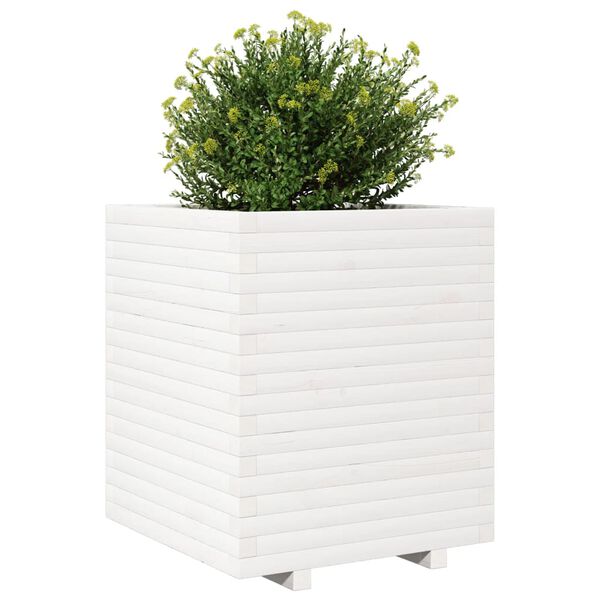 vidaXL plantekasse 60x60x72 cm massivt fyrretræ hvid