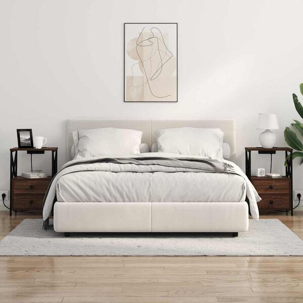 vidaXL Natskab 2 pcs Brun eg 40 x 31 x 60 cm Konstrueret tr&aelig;