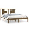 vidaXL sengeramme 150x200 cm King Size massivt tr&aelig; gyldenbrun
