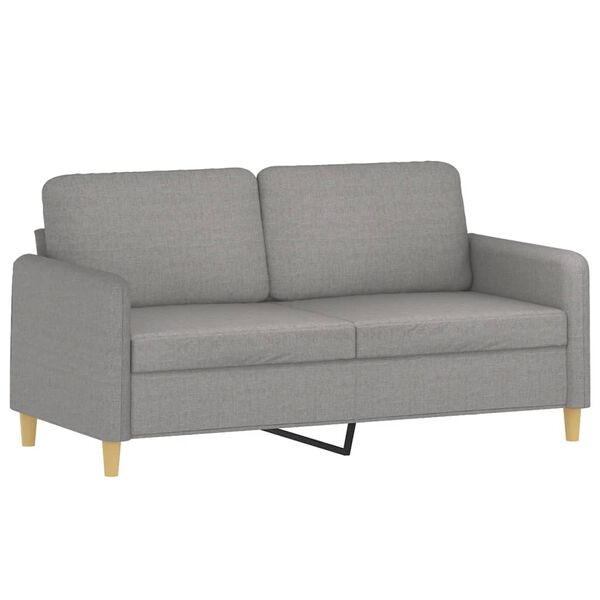vidaXL 2-personers sofa med puder og hynder 140 cm stof lysegrå