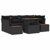 vidaXL Havesofa S&aelig;t 7 stk. Sort Poly rattan