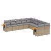 vidaXL sofas&aelig;t til haven 10 dele med hynder polyrattan beige