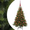 vidaXL Kunstigt juletr&aelig; med julekugle 150 cm 150 LED'er Varm hvid