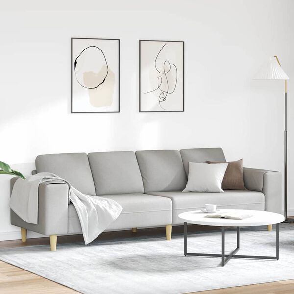 vidaXL Stue Sofa Skygr&aring; 250 x 77 x 76 cm Polyester