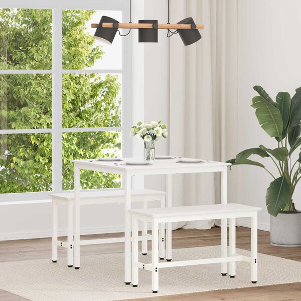 vidaXL Spisebord Hvid 80 x 80 x 75 cm Massiv fyrretr&aelig;