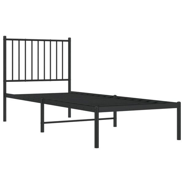 vidaXL sengeramme med sengegavl 80x200 cm metal sort