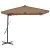 vidaXL parasol 250x250 cm stålstang gråbrun