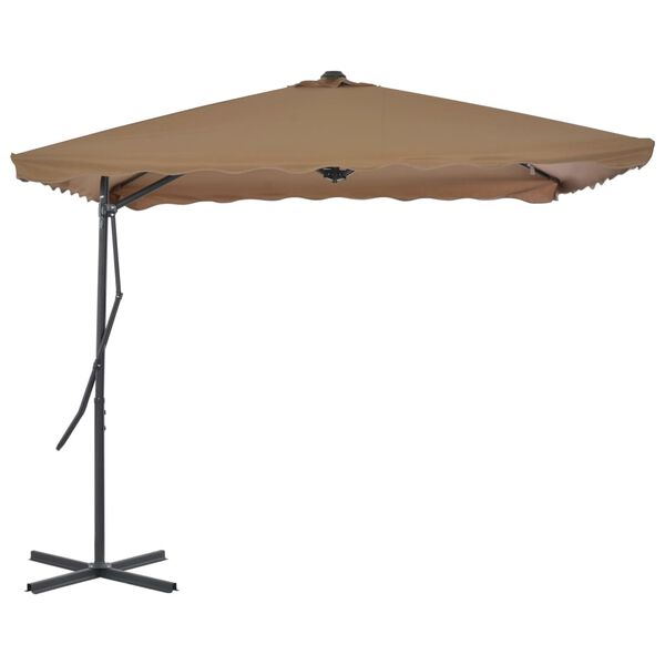 vidaXL parasol 250x250 cm stålstang gråbrun
