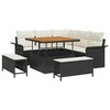 vidaXL Havesofa S&aelig;t 8 stk. Sort polyrattan