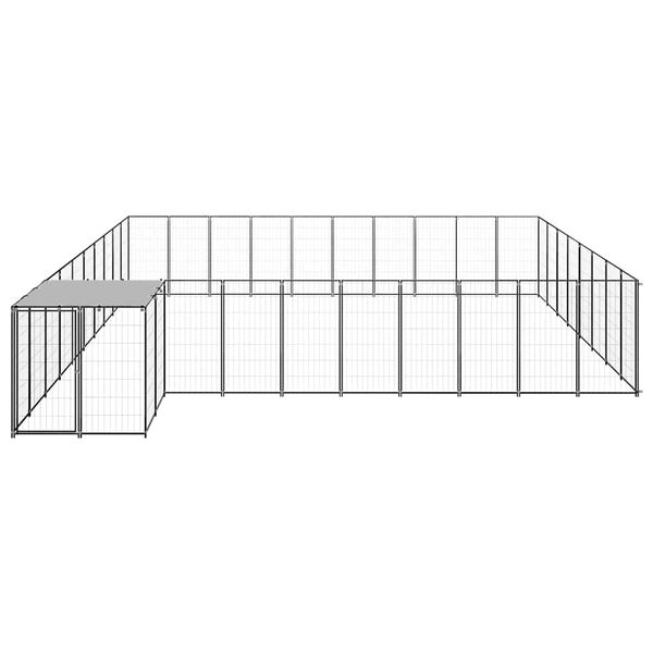 vidaXL hundeløbegård 25,41 m² stål sort