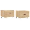 vidaXL sofaborde 2 stk. 50x50x40 cm konstrueret tr&aelig; sonoma-eg