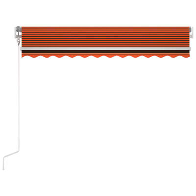vidaXL markise m. LED + vindsensor 350x250 cm automatisk orange/brun