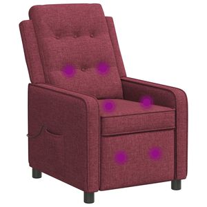 vidaXL Massagel&aelig;nestol Vinr&oslash;d 65 x 93 x 102 cm Stof