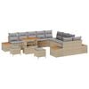 vidaXL Havesofa S&aelig;t 13 stk. 12-Antal s&aelig;der Beige Poly rattan