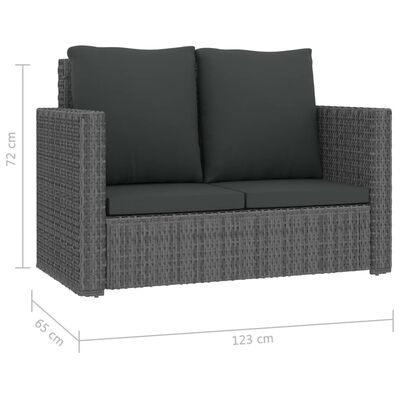 vidaXL loungesæt til haven 2 dele med hynder polyrattan grå