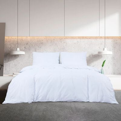 vidaXL sengetøj 200x200 cm bomuld hvid
