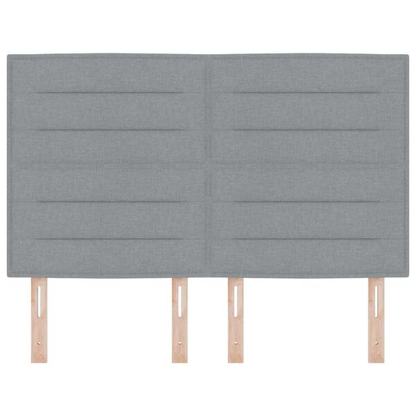 vidaXL Hovedg&aelig;rde med hovedg&aelig;rde Lysegr&aring; 144 cm Faux l&aelig;der