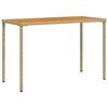 vidaXL havebord med top i akacietr&aelig; 115x54x74 cm polyrattan beige