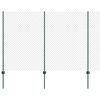 vidaXL K&aelig;de-link hegn med stolpe 10 x 1,5 m PVC-belagt st&aring;l Gr&oslash;n Mesh