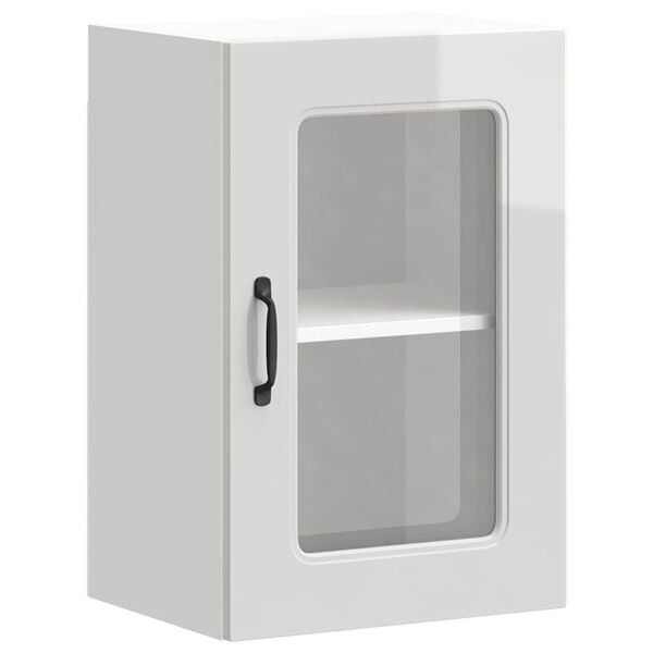 vidaXL køkkenskab med vitrinelåge "Kalmar" højglans hvid konstrueret træ