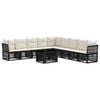 vidaXL Havesofa S&aelig;t 10 stk. Sort 100 x 55 x 73 cm polyrattan