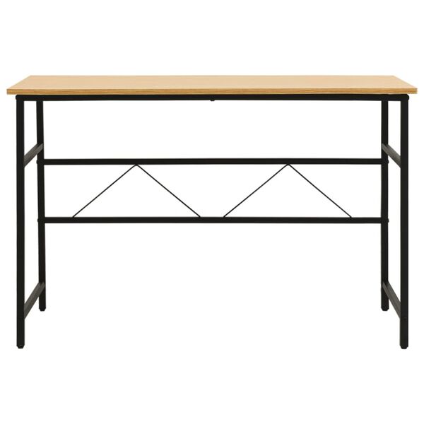 vidaXL computerbord 105x55x72 cm MDF metal sort og lys egetr&aelig;sfarvet