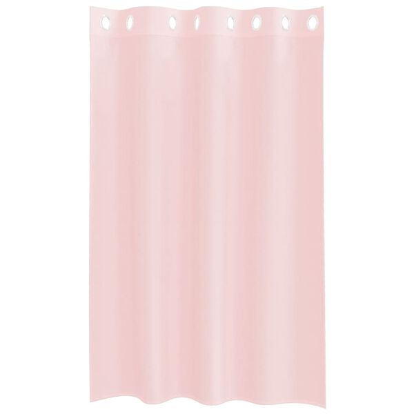 vidaXL voile-gardiner med øskner 2 stk. 140x175 cm lyserød