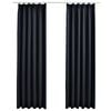 vidaXL m&oslash;rkl&aelig;gningsgardiner med kroge 2 stk. 140 x 245 cm antracitgr&aring;