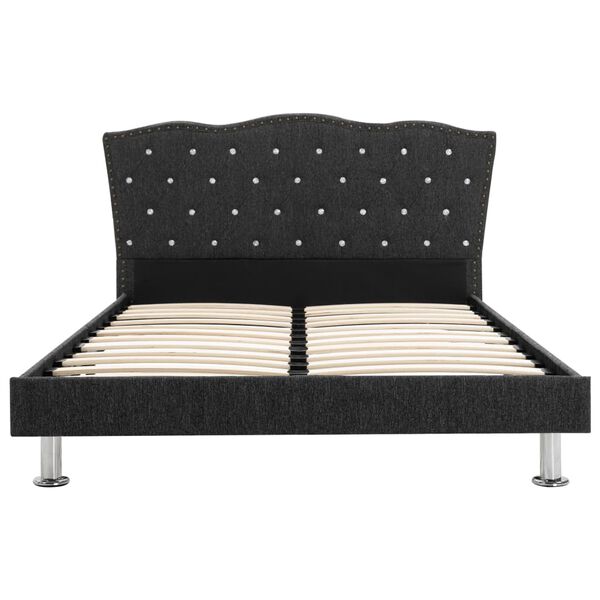 vidaXL seng med madras 140 x 200 cm stof m&oslash;rkegr&aring;