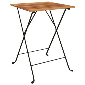 vidaXL foldbart bistrobord 55x54x71 cm massivt teaktr&aelig; og st&aring;l