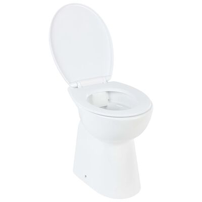 vidaXL højt toilet uden kant soft close 7 cm højere keramik hvid