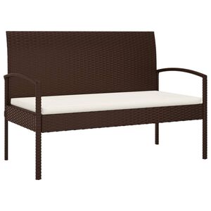 vidaXL haveb&aelig;nk med hynde 105 cm polyrattan brun
