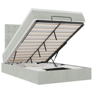 vidaXL osmannisk sengeramme med madrasser 120x190 cm fl&oslash;jl lysegr&aring;