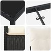 vidaXL Have Spisebordss&aelig;t med pude 7 pcs Sort polyrattan