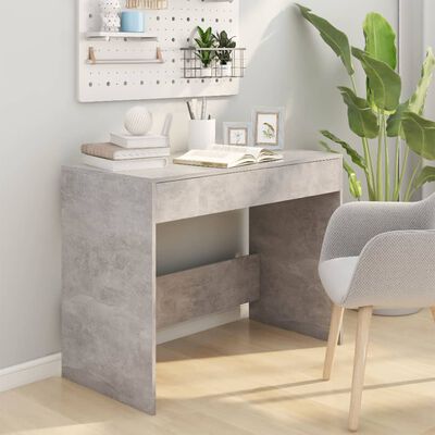 vidaXL skrivebord 101x50x76,5 cm spånplade betongrå