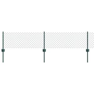 vidaXL K&aelig;de-link hegn med stolpe 10 x 0,4 m PVC-belagt st&aring;l Gr&oslash;n Mesh