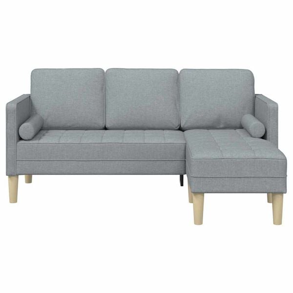 vidaXL Sofa S&aelig;t med pude Lysegr&aring; 173 x 131 x 67 cm Polyester
