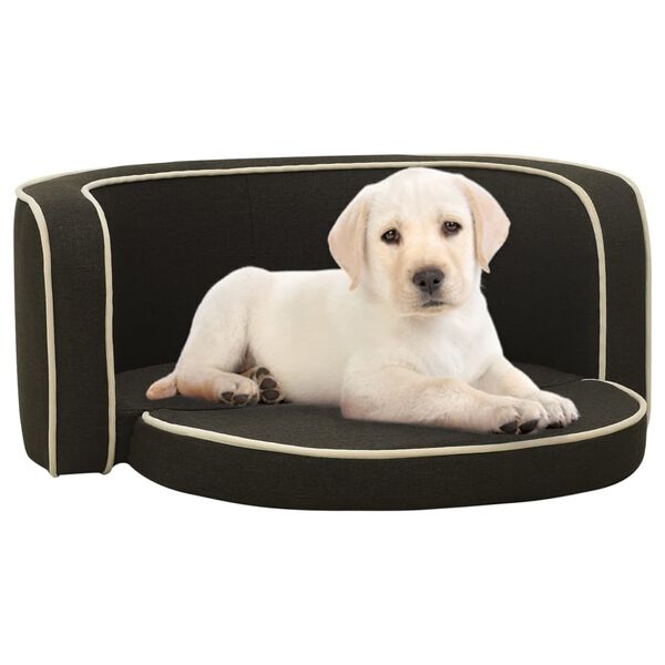 vidaXL foldbar hundesofa 76x71x30 cm vaskbar hynde linned m&oslash;rkegr&aring;